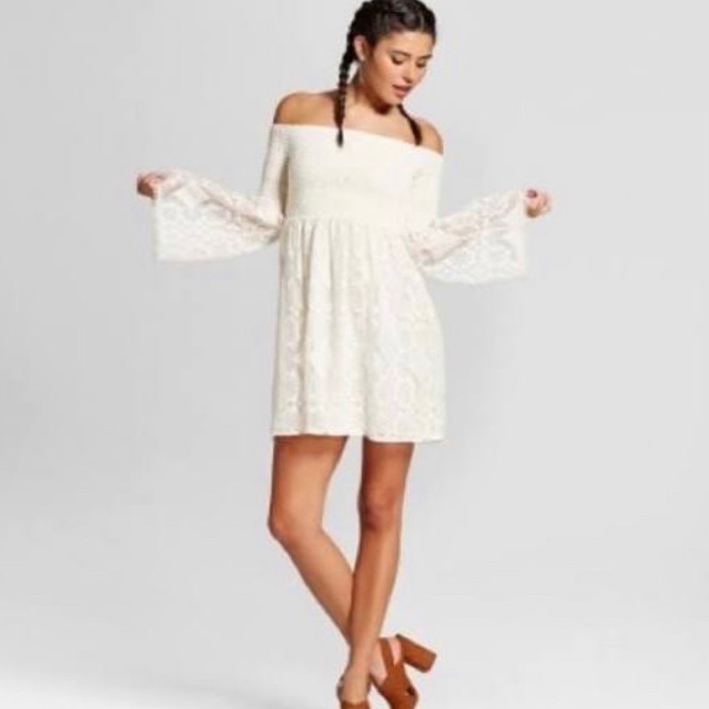 Lace off the shoulder dress